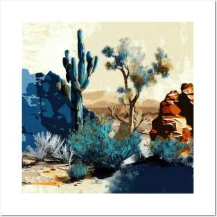 Blue and Gold Desert Scenery Posters and Art